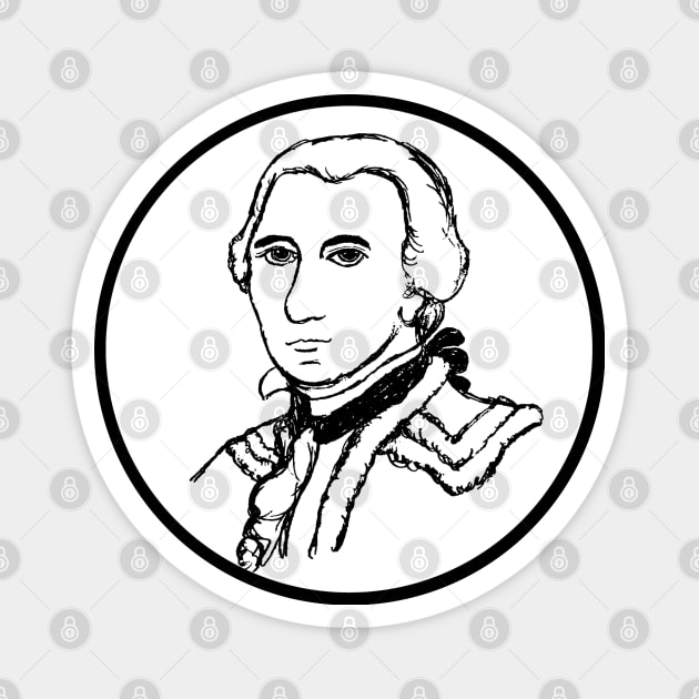 Patriot Portrait - Daniel Morgan (B/W) Magnet by Aeriskate